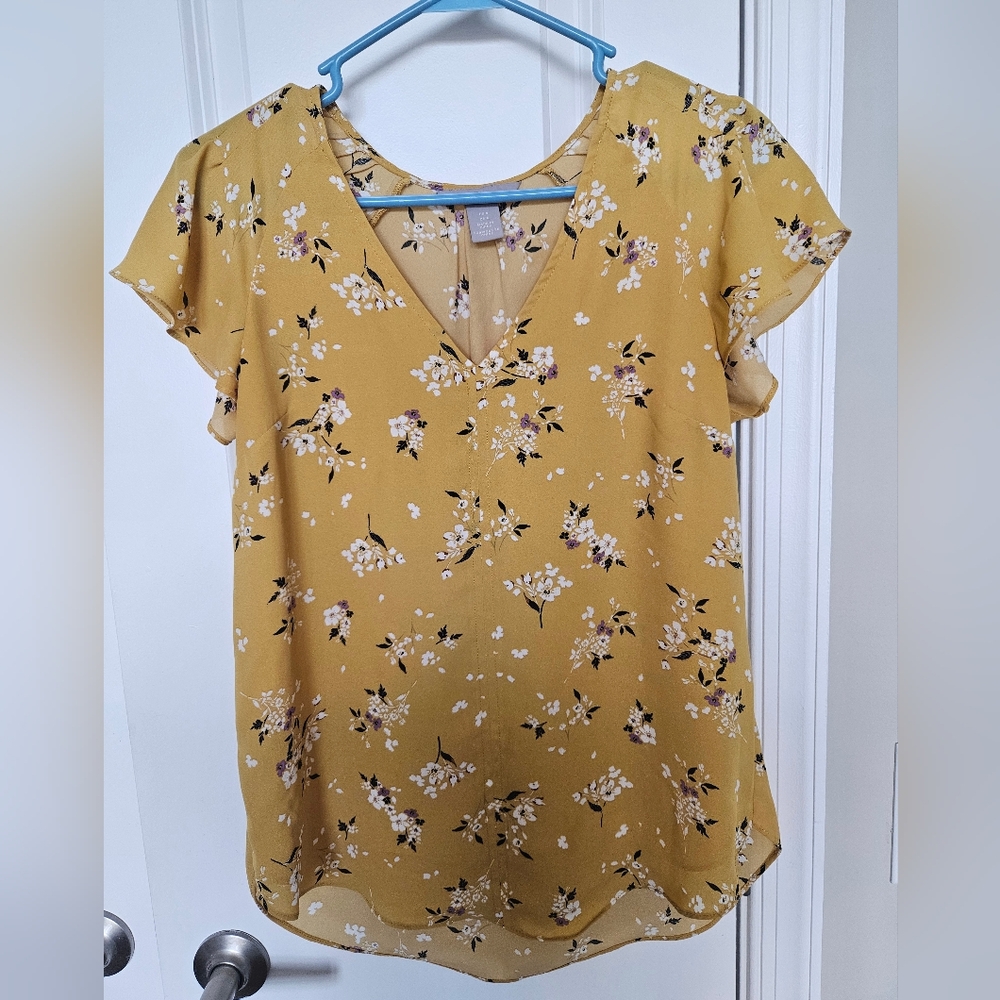 H&M Yellow Floral Blouse